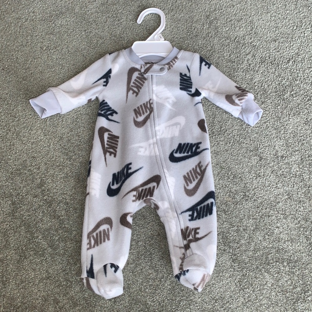 Gray Newborn Nike Onesie
